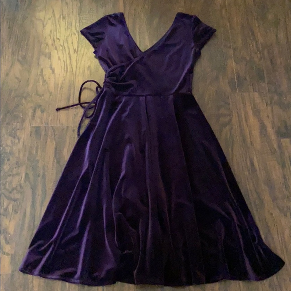 London Times purple velvet dress